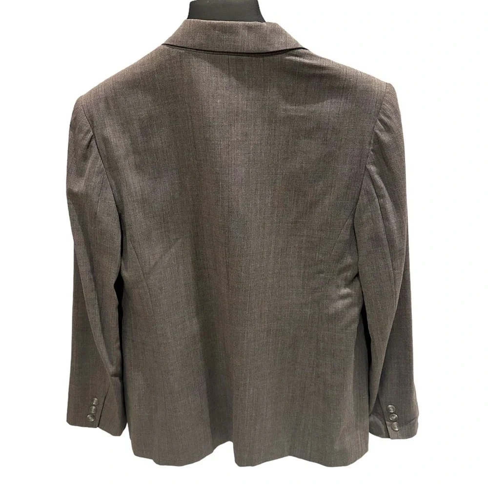 Talbots Women’s Pure Wool Blazer Jacket Double Button Grey Office Size 10
